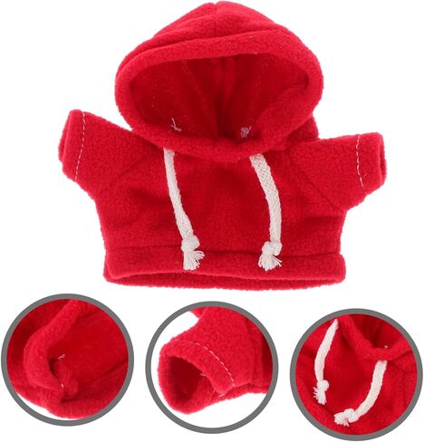 Interchangeable Plush Bear Hoodie for Dolls Red Solid Color Sweatshirt Clothes for Stuffed Animal Collectors Versatile Doll Clothing Accessory to Boost Imagination and Enhance in Saudi Arabia