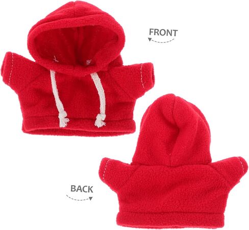 Interchangeable Plush Bear Hoodie for Dolls Red Solid Color Sweatshirt Clothes for Stuffed Animal Collectors Versatile Doll Clothing Accessory to Boost Imagination and Enhance in Saudi Arabia