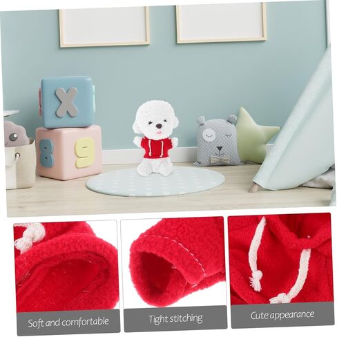 Interchangeable Plush Bear Hoodie for Dolls Red Solid Color Sweatshirt Clothes for Stuffed Animal Collectors Versatile Doll Clothing Accessory to Boost Imagination and Enhance in Saudi Arabia