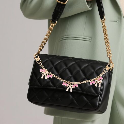 حقيبة ساحرة لحقائب اليد، سلسلة محفظة على شكل فيونكة وردية لطيفة وقلادات محفظة عصرية وإكسسوارات زخرفية للنساء حقائب يد على الكتف ومقبض قصير in Kuwait