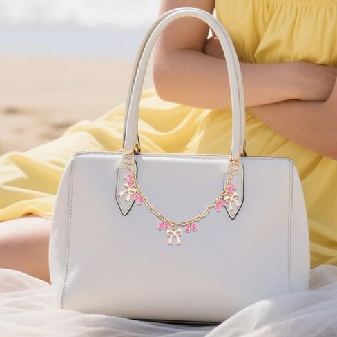 حقيبة ساحرة لحقائب اليد، سلسلة محفظة على شكل فيونكة وردية لطيفة وقلادات محفظة عصرية وإكسسوارات زخرفية للنساء حقائب يد على الكتف ومقبض قصير in Kuwait