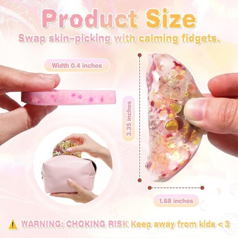 Achilleas Picky Pad 2 Pack - لعبة فيدجيت متعددة الألوان لالتقاط الجلد والقلق، كاملة مع خرز إضافي للمجوهرات التي تصنعها بنفسك، وADHD والوسادات الحسية لتخفيف التوتر للبالغين. in Kuwait