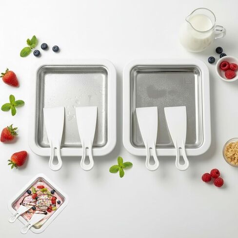 2026 New Rolled Ice Cream Maker, Stainless Steel Rolled Ice Cream Tray with 2 Scrapers, Ice Cream Roller Maker for Family Entertainment, White/Pink/Green DIY Ice Cream Roller for Kids & Teens (Green) in Saudi Arabia