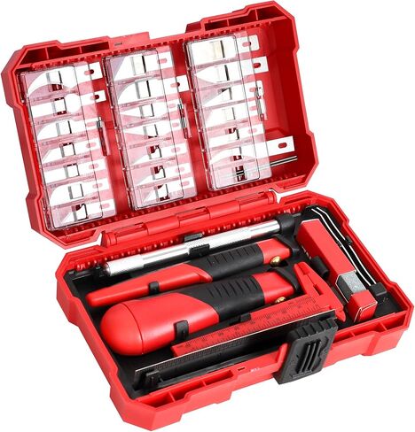 FASTPRO 40-Piece Precision Hobby Knife Set, 3pcs Craft Knives with 33pcs Blades, Exacto Knife Set Included Tweezers, Grindstone, Steel Ruler, Vernier Caliper and Storage Case in Saudi Arabia