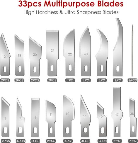 FASTPRO 40-Piece Precision Hobby Knife Set, 3pcs Craft Knives with 33pcs Blades, Exacto Knife Set Included Tweezers, Grindstone, Steel Ruler, Vernier Caliper and Storage Case in Saudi Arabia