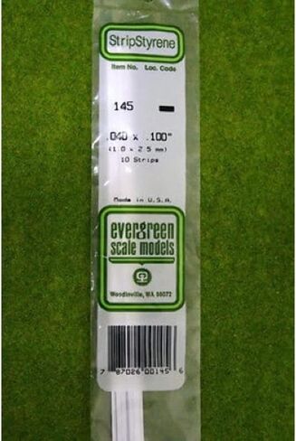 شريط نماذج مقياس Evergreen .040 x .100 10 EVG145 لمستلزمات البناء البلاستيكية in Kuwait