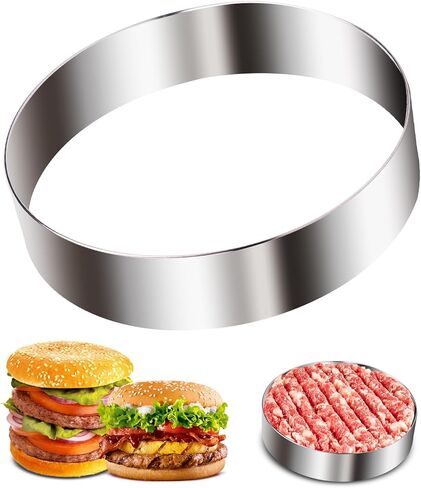 قطعة واحدة من حلقة باتي برجر Sous Vide - قالب من الفولاذ المقاوم للصدأ 304 للهامبرغر بوزن 1/2 رطل، ملحق الطبخ لدورات الغمر in Kuwait