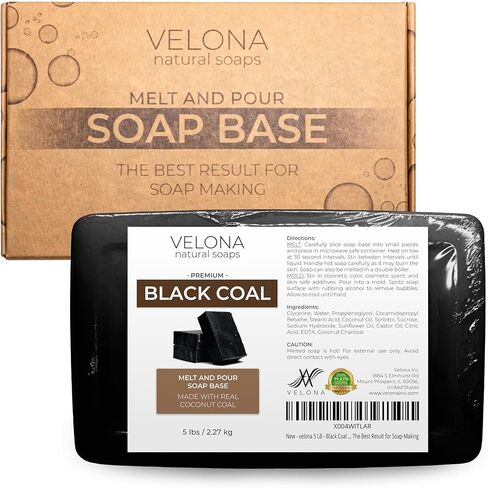 velona 5 LB - Black Coal Soap Base SLS/SLES Free | Melt and Pour | Natural Bars for The Best Result for Soap-Making in Saudi Arabia