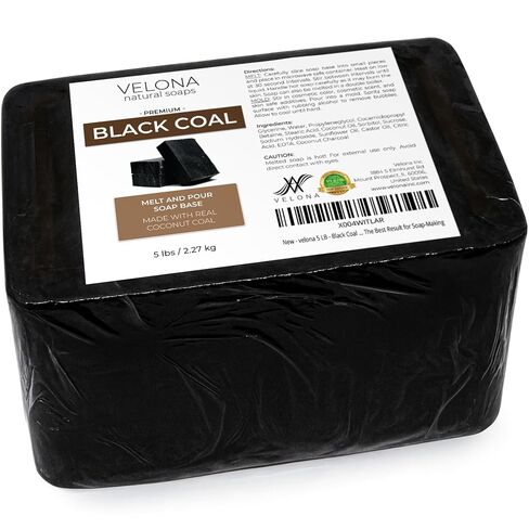 velona 5 LB - Black Coal Soap Base SLS/SLES Free | Melt and Pour | Natural Bars for The Best Result for Soap-Making in Saudi Arabia