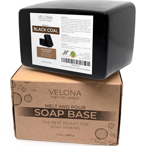 velona 5 LB - Black Coal Soap Base SLS/SLES Free | Melt and Pour | Natural Bars for The Best Result for Soap-Making in Saudi Arabia