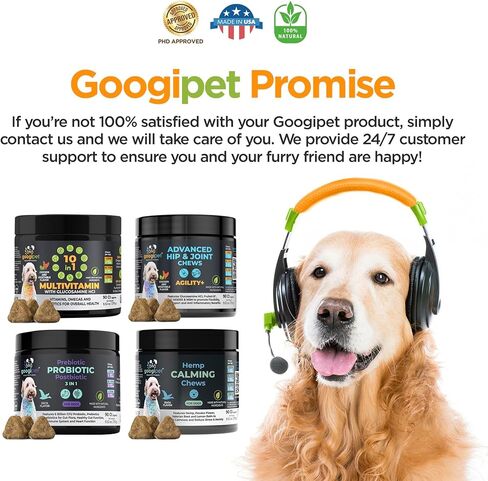 Googipet Premium Dog متعدد الفيتامينات قابل للمضغ، فيتامينات ومكملات للكلاب، فيتامينات الجراء والبروبيوتيك للكلاب الكبيرة لصحة الأمعاء + فيتامين C، الجلوكوزامين لدعم مفاصل الكلاب (نكهة الدجاج) in Saudi Arabia