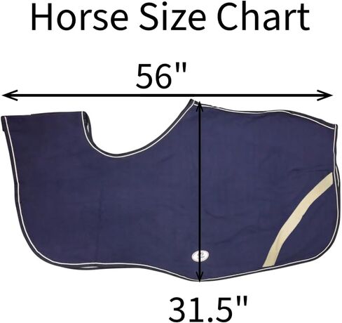 Derby Originals Classic Horse Polar Fleece Keyhole Quarter Sheet – Breathable, Moisture-Wicking, Reflective Exercise Rug with Contoured Fit, Tail Cord & Reflective Safety Strips in Saudi Arabia