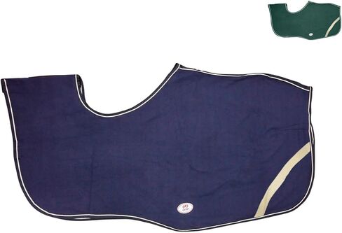 Derby Originals Classic Horse Polar Fleece Keyhole Quarter Sheet – Breathable, Moisture-Wicking, Reflective Exercise Rug with Contoured Fit, Tail Cord & Reflective Safety Strips in Saudi Arabia