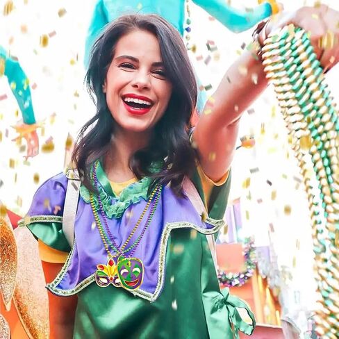 Omgouue 18pcs Mardi Gras Carnival Bead Pendant Necklace for Party Costume Accessories Party Decor in Kuwait