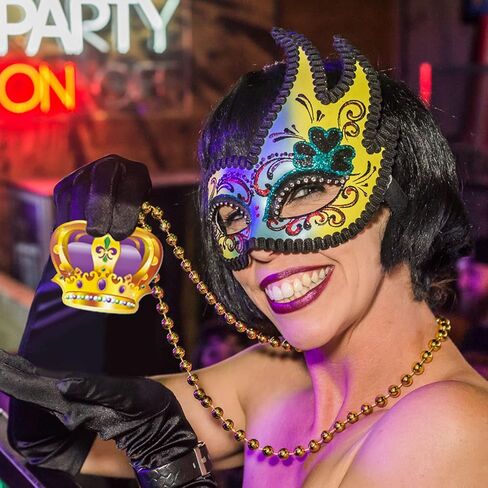 Omgouue 18pcs Mardi Gras Carnival Bead Pendant Necklace for Party Costume Accessories Party Decor in Kuwait