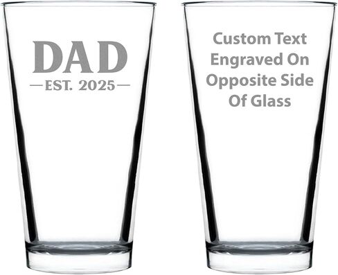 Custom Dad Est 20XX - هدية زجاجية مخصصة للأب الجديد للآباء لأول مرة - نظارات جريئة سعة 16 أونصة in Saudi Arabia
