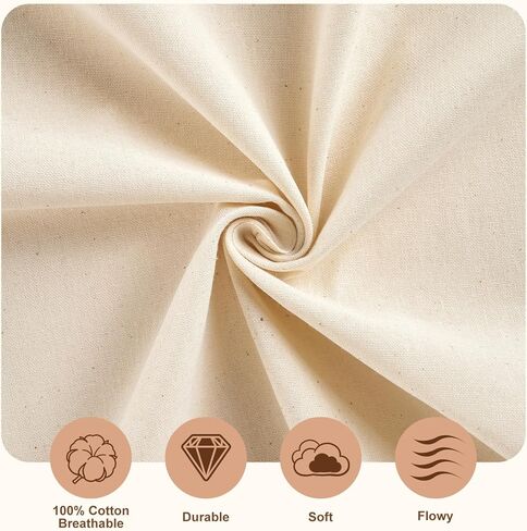 100% Cotton Muslin Fabric, 63 Inch X 2 Yards (72 Inches) Unbleached Muslin Linen Fabric by The Yard, Premium Medium Weight Muslin Cloth Fabric for Sewing, Embroidery, Crafts, & Apparel Projects in Saudi Arabia