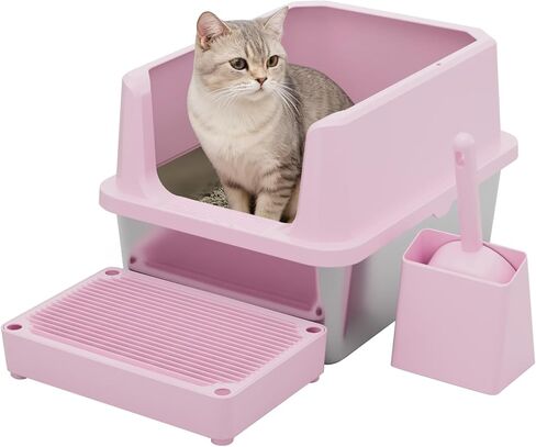 RIZZARI Stainless Steel Litter Box: High Sides for Kittens & Small Cats in Saudi Arabia