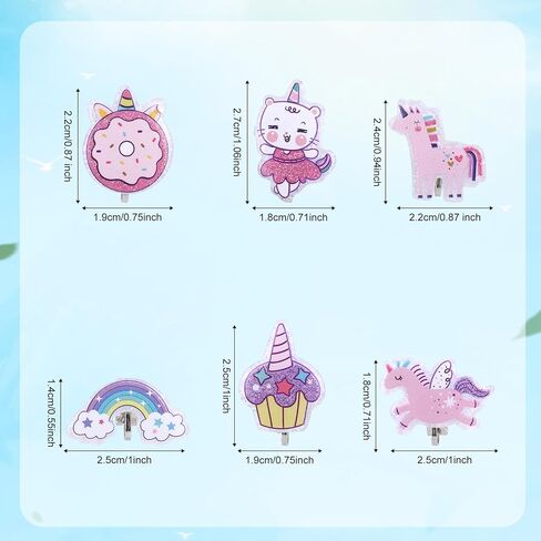 6 Pairs Clip On Earrings for Kids, Cute Princess Resin Clip On Earrings No Pierced Kids Jewelry Donut Cupcake Rainbow Design Dress Up Jewelry for Toddler Girls Party Gift in Saudi Arabia