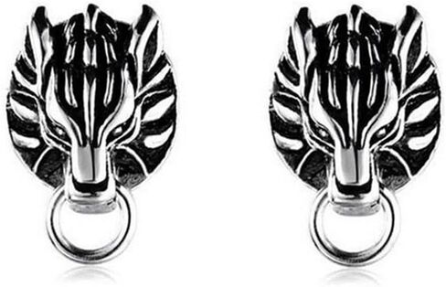 New 2PCS Cloud Wolf Earring Earnail Silver ear stud Cosplay Earrings Prop Gifts in Saudi Arabia