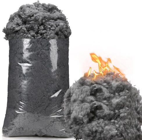 Berlune 1.1 lb Grey Black Polyfill Stuffing Heat Polyester Fiber Fill High Resilience Stuffing for Stuffed Animals, Pillows, DIY Crafts, Crochet in Saudi Arabia