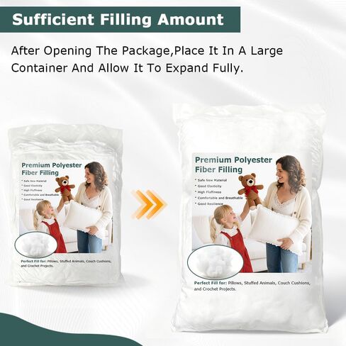 Pillow Stuffing 3.5oz/100g, Polyfill Stuffing for Stuffed Animals, Crafts, Back Cushions, Cloud Decoration, All-New Material Premium White Polyester Filling for Sewing, Crochet in Saudi Arabia