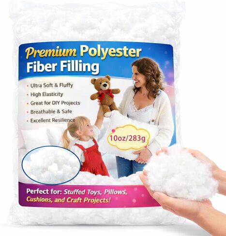 Pillow Stuffing 3.5oz/100g, Polyfill Stuffing for Stuffed Animals, Crafts, Back Cushions, Cloud Decoration, All-New Material Premium White Polyester Filling for Sewing, Crochet in Saudi Arabia