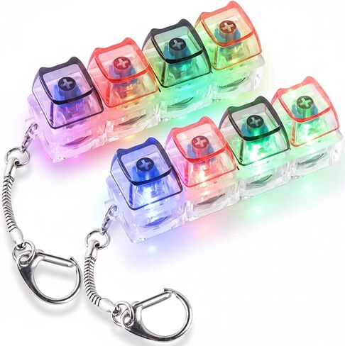 قطعتان من لعبة فيدجيت للوحة المفاتيح، لوحة مفاتيح فيدجيت لسلسلة المفاتيح مع أضواء LED، ألعاب على شكل قطة لتخفيف الضغط على لوحة المفاتيح، زر تخفيف الضغط على الأزرار، تململ لتخفيف التوتر in Kuwait