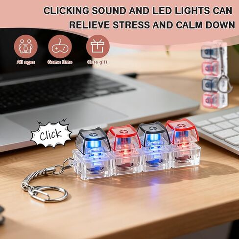 قطعتان من لعبة فيدجيت للوحة المفاتيح، لوحة مفاتيح فيدجيت لسلسلة المفاتيح مع أضواء LED، ألعاب على شكل قطة لتخفيف الضغط على لوحة المفاتيح، زر تخفيف الضغط على الأزرار، تململ لتخفيف التوتر in Kuwait