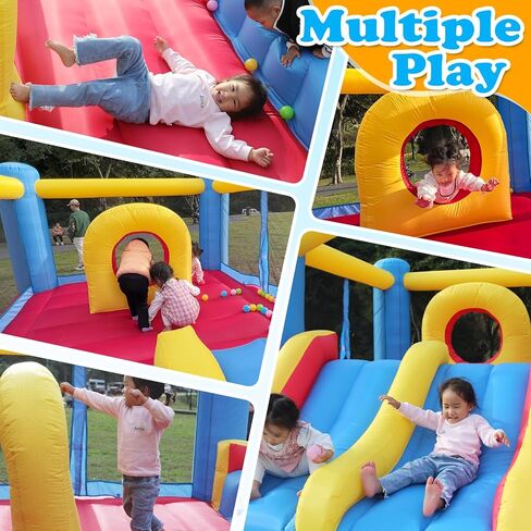 whubefy ترتد منزل للأطفال 3-6 الأطفال الكبار 8-12، 12.6ftx9ft نفخ ترتد منزل مع منفاخ عائق الشريحة المزدوجة، داخلي في الهواء الطلق تفجير نطاط القلعة القفز البيت للعائلة الفناء الخلفي هدية الحزب in Kuwait