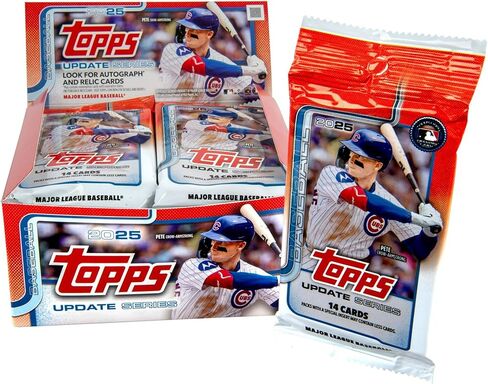 2025 Topps تحديثات بطاقات البيسبول التجارية، صندوق عرض معزز 20 قيراط، ابحث عن بطاقات المبتدئين! in Kuwait
