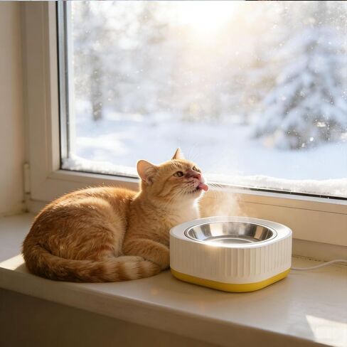 Heated Pet Bowl, Heated Water Bowl for Dogs and Cats Outdoors,Thermostatic Control Pet Heated Bowl for Winter for Dogs, Cats, Chickens, Ducks, Squirrels, Rabbits, Birds, and Animals in Saudi Arabia