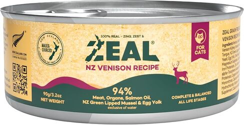طعام القطط الرطب من ZEAL New Zealand - نسبة عالية من البروتين، وخالي من الحبوب مع الأطعمة الفائقة (لحم الضأن، علبة 6 أونصة، 12 عبوة) in Kuwait