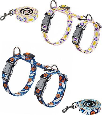 Halypet Cat Harness and Leash Set, Escape Proof 3-in-1 Adjustable Harness for Cats & Kitten, Soft Lightweight, Easy On & Control for Walking, Travel & Outdoor Use, Light Blue Kitty, Medium in Saudi Arabia