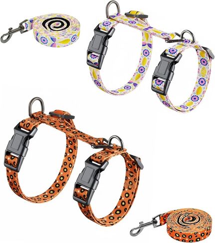 Halypet Cat Harness and Leash Set, Escape Proof 3-in-1 Adjustable Harness for Cats & Kitten, Soft Lightweight, Easy On & Control for Walking, Travel & Outdoor Use, Light Blue Kitty, Medium in Saudi Arabia