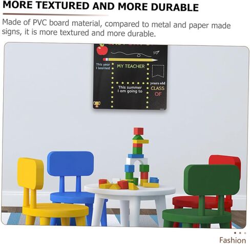 قطعتان من لافتة سبورة الطباشير من مينكيسي لليوم الأول للمدرسة ومرحلة ما قبل المدرسة، لوحات كتابة من البولي فينيل كلوريد قابلة للمسح مع حامل ورسائل وصور دعائية للفصول الدراسية والاستخدام المنزلي in Kuwait