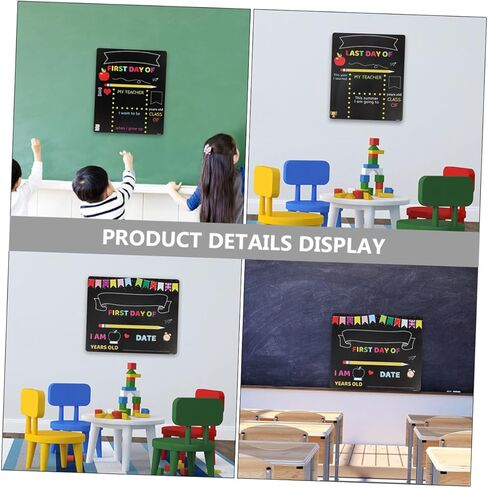 قطعتان من لافتة سبورة الطباشير من مينكيسي لليوم الأول للمدرسة ومرحلة ما قبل المدرسة، لوحات كتابة من البولي فينيل كلوريد قابلة للمسح مع حامل ورسائل وصور دعائية للفصول الدراسية والاستخدام المنزلي in Kuwait