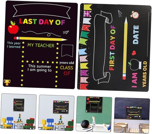 2pcs S Writing Chalkboards for Preschool and Elementary School Plastic Letter Boards with Message Sign Function Classroom Decor for First Day of School in Saudi Arabia