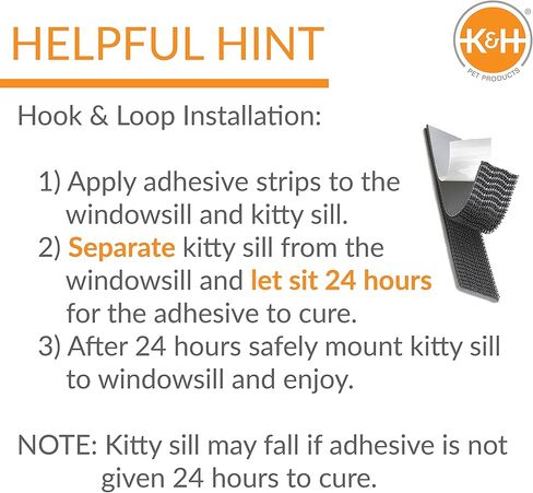 K&H Pet Products Kitty Sill Cat Window Perch للقطط الكبيرة، سرير أرجوحة نافذة لتقويم العظام يحمل 40 رطلاً، غطاء قابل للغسل، مقعد سرير Kitty Windowsill للداخل - صوف رمادي، غير مدفأ، 14 × 24 بوصة in Kuwait