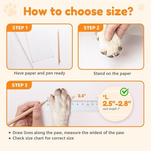 PICK FOR LIFE Non Slip Dog Socks with Grippers Prevent from Licking Paws,Anti-Slip Dogs Grip Socks for Senior Dogs on Hardwood Floor(Grey,2Pairs,L) in Saudi Arabia