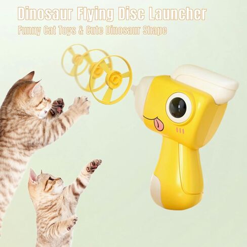 Cat Toy Launcher,Cat Fetch Toy & Hunting Toys for Indoor Cats,Cat Toys Set with 8 Launch Discs,Funny Interactive Cat Toys for Bored Indoor Cats in Kuwait