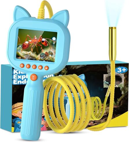 Kids Borescope Toy with Light, 1920P HD Endoscope Snake Wildlife Camera with 2.8" LCD, STEM Educational Science Kit for Ages 3-12, Stocking Stuffer & Outdoor Nature Exploration Gifts for Boys & Girls in Saudi Arabia