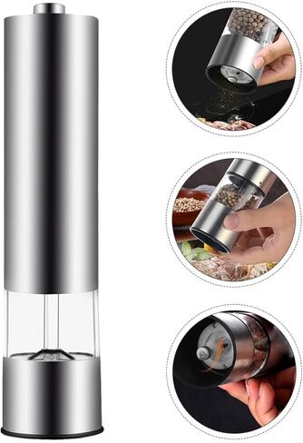 2pcs Electric Stainless Steel Pepper Grinder Set Battery-free Manual Salt and Pepper Shakers for Kitchen Cooking in Saudi Arabia