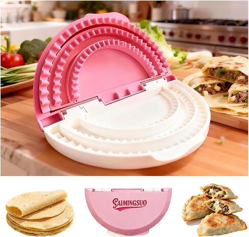 3 in 1 Tortilla Sealer(10+8+6 Inch) Crimper & Empanada Maker Press – Make Tortillas, Dumplings & More with Easy-Clean Food-Grade Tool (PINK-3 IN 1) in Saudi Arabia