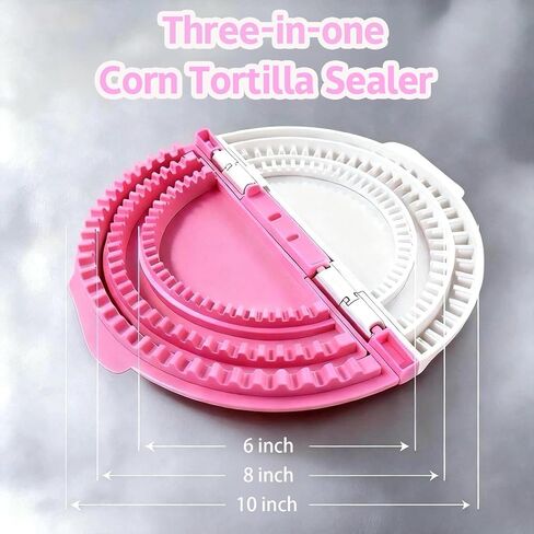 3 in 1 Tortilla Sealer(10+8+6 Inch) Crimper & Empanada Maker Press – Make Tortillas, Dumplings & More with Easy-Clean Food-Grade Tool (PINK-3 IN 1) in Saudi Arabia
