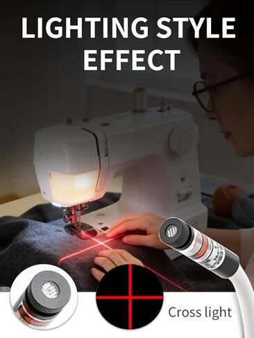 Magnetic Positioning Quilting Light for Sewing Machine Laser Miter Saw Seam Accessories Guide Stitch Straight Line Red with Accurate Alignment Sticker Heat Press Marking System Lazer (Crosslight-Plug) in Saudi Arabia
