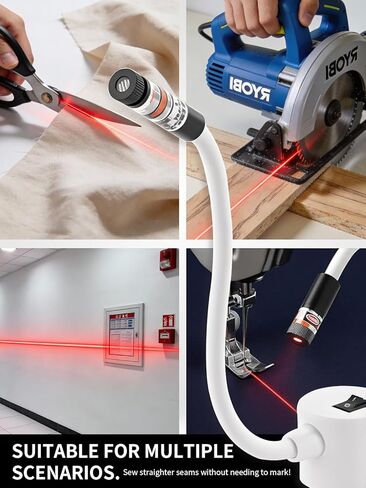 Magnetic Positioning Quilting Light for Sewing Machine Laser Miter Saw Seam Accessories Guide Stitch Straight Line Red with Accurate Alignment Sticker Heat Press Marking System Lazer (Crosslight-Plug) in Saudi Arabia