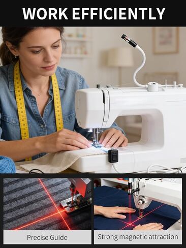 Magnetic Positioning Quilting Light for Sewing Machine Laser Miter Saw Seam Accessories Guide Stitch Straight Line Red with Accurate Alignment Sticker Heat Press Marking System Lazer (Crosslight-Plug) in Saudi Arabia
