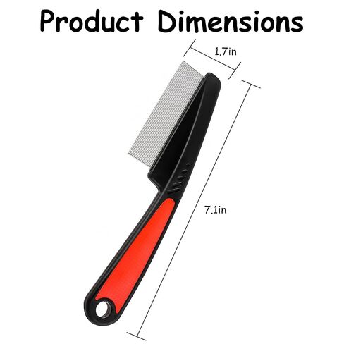 Black Flea Comb for Dogs and Cats Fine Tooth Grooming Tool for Pets Daily Coat and Hair Care in Saudi Arabia