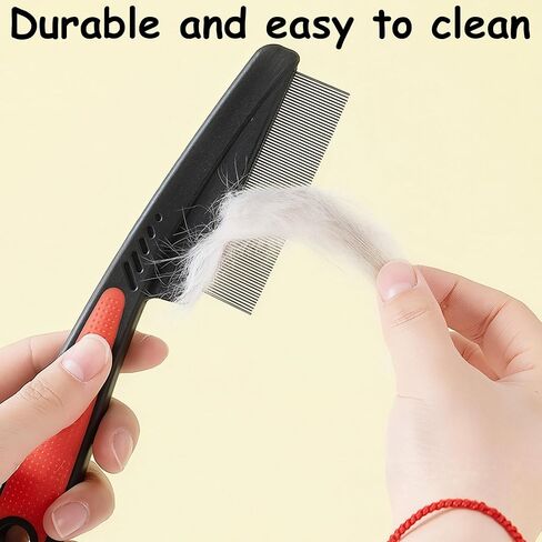 Black Flea Comb for Dogs and Cats Fine Tooth Grooming Tool for Pets Daily Coat and Hair Care in Saudi Arabia
